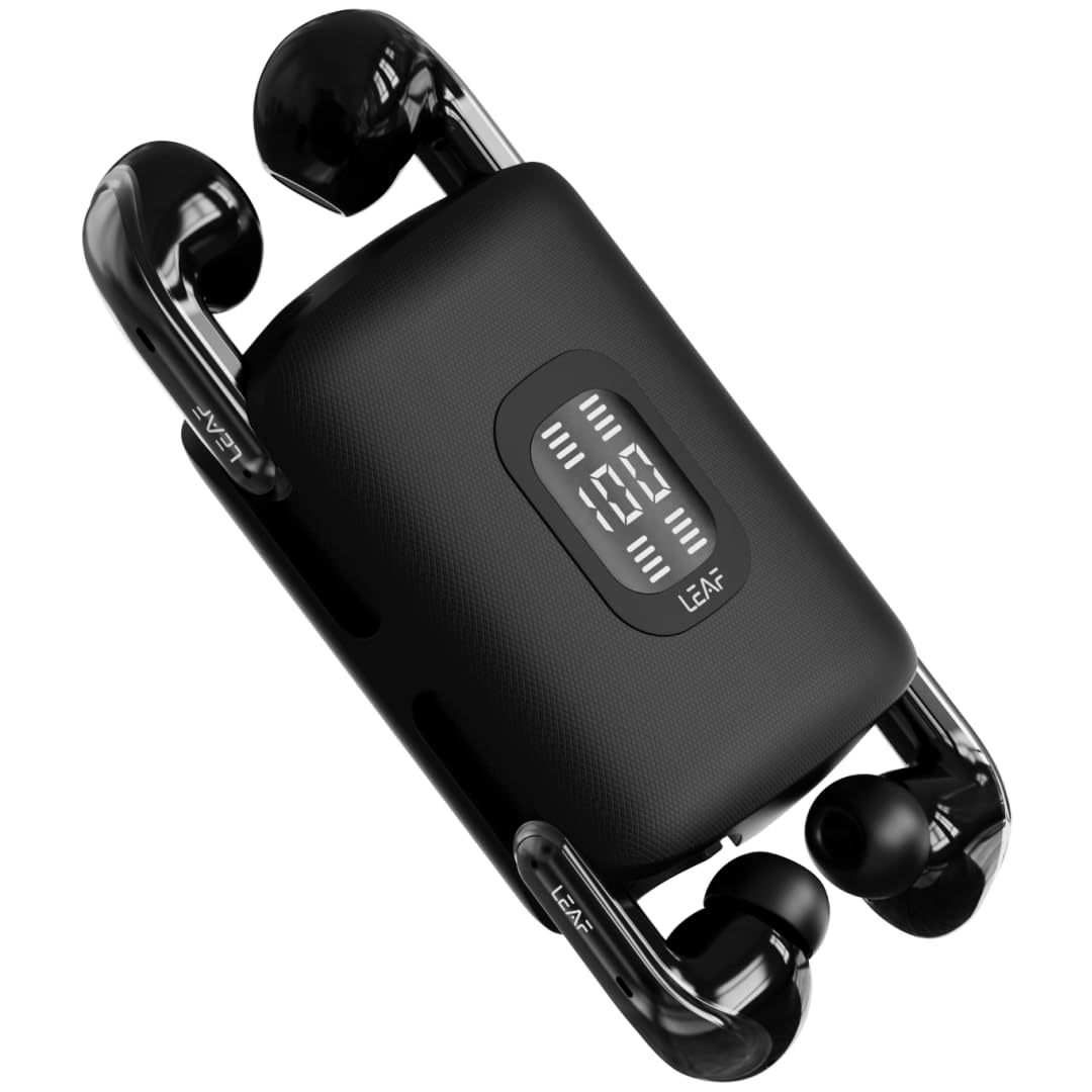 Leaf Buds X714 True Wireless 4 in 1 Earbuds with ANC, AI Sound App, 70H Playtime, Active Noise Cancellation (30dB), Fast Charge(10min=5Hr), Quad Mic ENC, 13m Driver, Bluetooth v5.4 TWS (Carbon Black)-picture-31