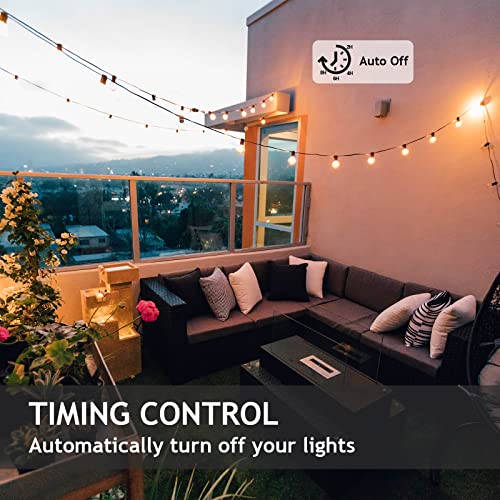 Image of Outdoor Dimmer for String Lights, Remote Control Light Dimmer Plug in, Light Timer Outdoor Waterproof, 100FT Range with 2 Grounded Outlets for Dimmable LED /Tungsten Bulb /Patio Lights