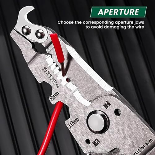 Image of Serplex Folding Wire Cutter 18 in 1 Multifunctional Wire Stripper Crimping Tool Carbon Steel Folding Handle Design Portable Wire Cutter Crimper Wire Stripper for Electrician