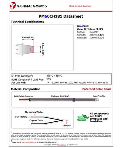 Image of Thermaltronics PM60CH181 Chisel 90deg 3.0mm (0.12in)