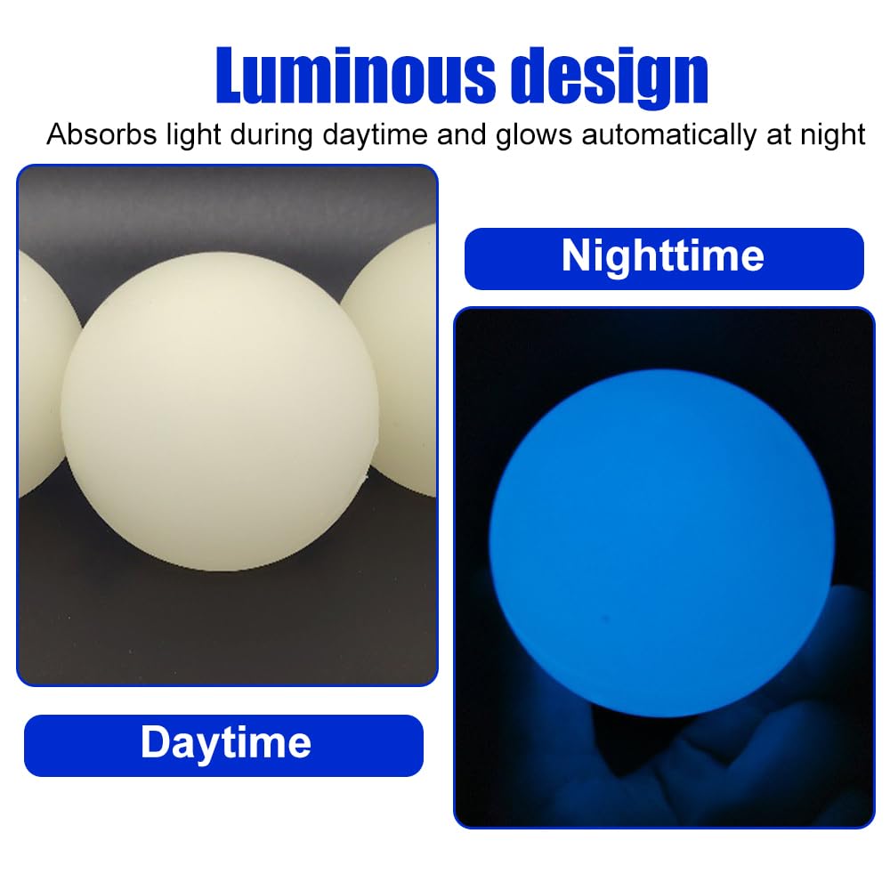MiOYOOW Lot de 6 Balles de Lacrosse, Ballon de Hockey Lumineuses dans Le Noir, Boules Détentes de Sports Compactes et Lumineuses, Idéales pour l'entraînement Nocturne en Intérieur et en Extérieur