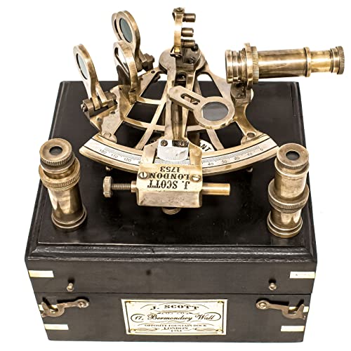 A S Handicrafts Gran tamaño Maritime Antiques Marine Capitán Sextante Trabajando Astrolabio Instrumento Barco Sextante Henry Barrow & Co. Regalo Marino de Londres