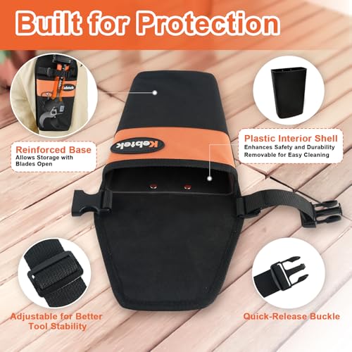 Image of Kebtek Pruner Holster with Belt, Tool Pouch for Pruning Shears