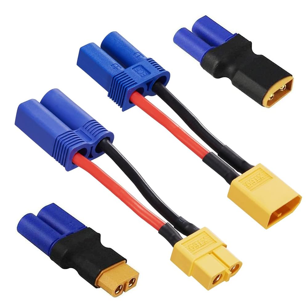 Lot De 4 Adaptateurs XT60 Vers EC5 – 2 Mâle-femelle Et 2 Femelle-mâle – Plug And Play – Pour Batteries RC, Drones, FPV