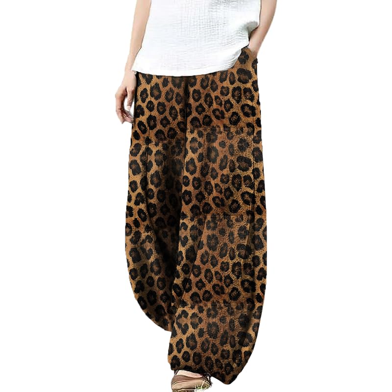Amazon.com: Leopard Print Pants for Women Wide Leg Plus Size