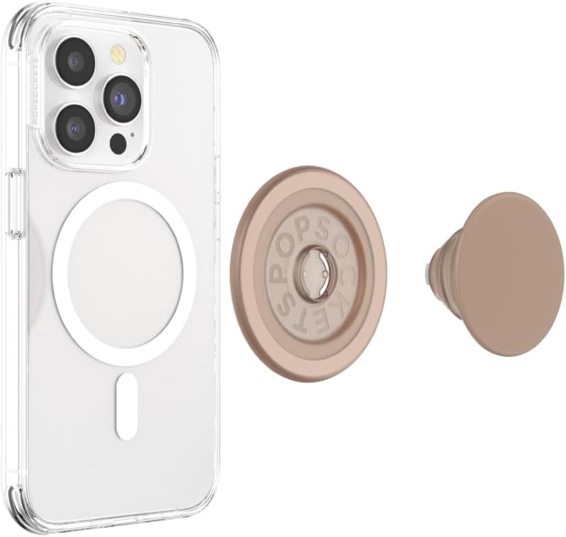 PopSockets Phone Grip for MagSafe, Magnetic Holder, Phone Stand, Neutral - Latte