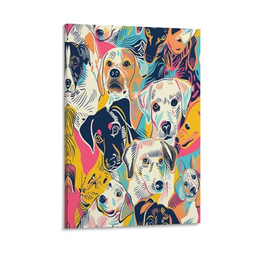 Peintures sur toile premium au design de chien pour decoration murale