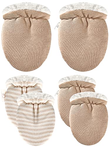 3 Pairs Winter Baby Mittens Fleece Lined Newborn Mittens Warm No Scratch Mitten Gloves Elastic Infant Mittens for 0-12 Months Boys Girls
