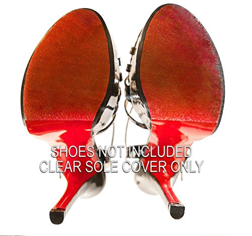 Shoe Bottoms Slip Resistant Shoe Sole Cover Protector for Heels Self-Stick Pads - Available in Clear, Black, or Red (1 Pair, Extended Clear) - Thumbnail 2