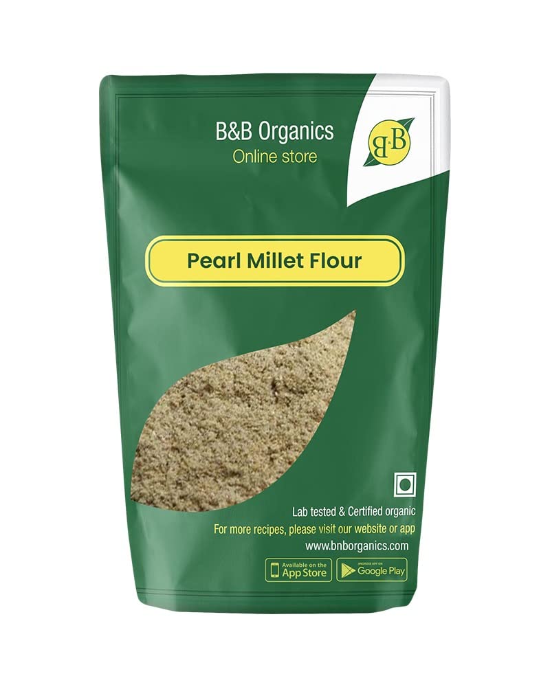 B&B Organics Pearl Millet Flour, 500 g (Bajra Atta Bajra Flour