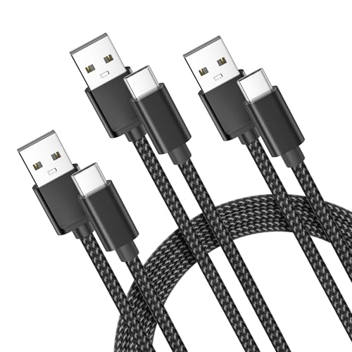 Basesailor Cable Cargador USB Tipo C 1/2/3M,Paquete 3 Unidades,Cable Carga Nailon para iPhone 17 16 15 Max,MacBook,iPad Pro 10,Air 4 5 Mini 6 7,CarPlay,Samsung Galaxy A53 A54 A73,S24 S25,Z Fold Flip 5