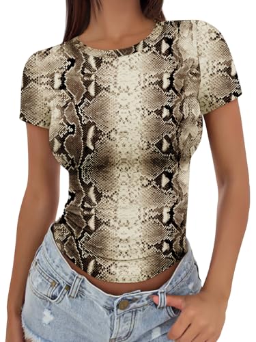 Image of Trendy Queen Womens Basic T Shirts - Stretchy Soft Slim Fit Short Sleeve Y2k Cute Summer Crop Workout Tops