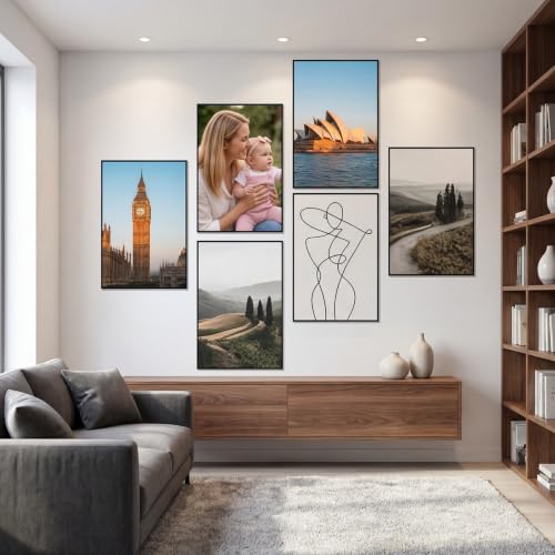 Image of QUTREY 20x30 Poster Frames 6 Packs, Black Frames 20x30 for Wall Gallery, Display 20 by 30 Posters, Photos & Art Prints Vertically or Horizontally