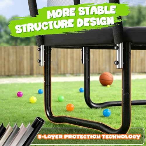 Image of JELENS Trampoline 8FT 10FT 12FT 14FT 15FT 16FT, Recreational Trampolines with Enclosure Net, Outdoor Anti-Rust Trampolines for Kids and Adults, ASTM Approved