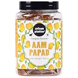 Urban Platter Aam Papad | 17.64 Oz (500g) | Indian Mango Fruit Leather | Sweet & Tangy Snack | Made from Real Mango Pulp | Soft, Chewy & Delicious Candy | Vegan & Preservative-Free