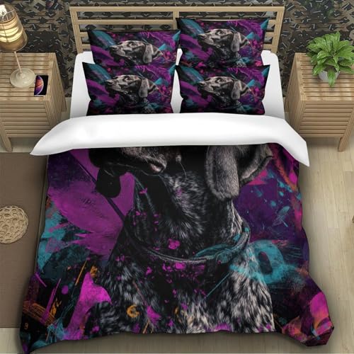Housse de couette chien 140x200 microfibre hypoallergénique avec fermeture éclair résistante