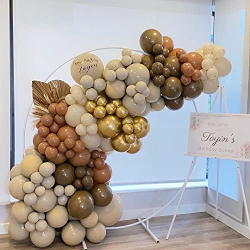 Brown Balloon Arch Kit, RATSAW 129 Pack Neutral Balloon Arch, 5/10/18 Inch Brown Nude Balloons for Baby Shower Bridal Shower Birthday Party Decorations