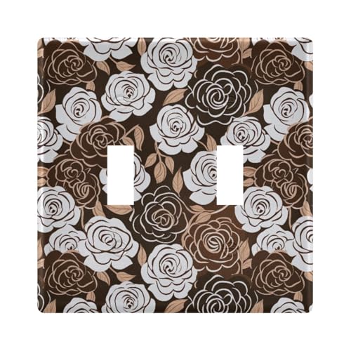 UMIRIKO Rose Flower Light Switch Cover Plate Covers Decorative Double Toggle Home Decor 202a8844