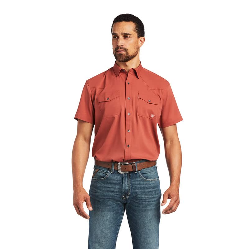 ARIAT Venttek Western Fitted Red Shirt (as1, Alpha, l, Regular, Regular, Large)