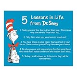 AMERICAN LUXURY GIFTS Dr. Seuss “5 Lessons in Life” Wall Art Print – Unframed 14x11 Inspirational Quote Poster – Motivational Home & Office Decor – Kids Room, Nursery & Classroom Wall Decor