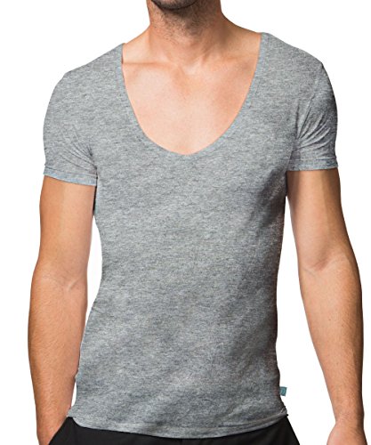 Men's Modal V-Neck Invisible Undershirt Medium Gray jT Modal