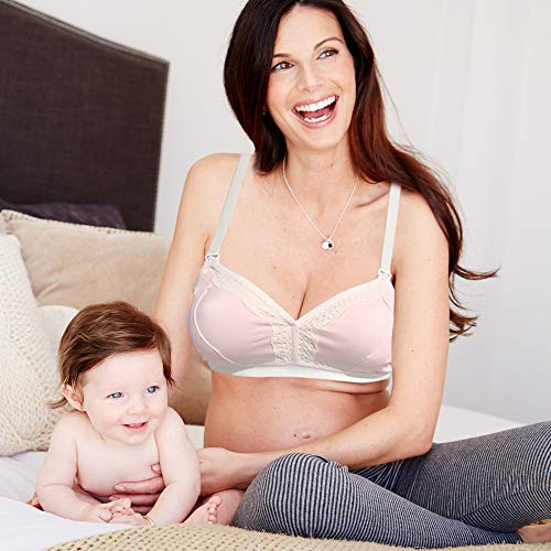 image for The Dairy Fairy Rose Hands-Free Pumping and Nursing Bra, Feminine, Sof