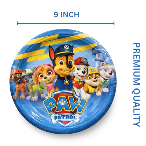 Image of Wanna Party Cute Paw Theme Inspired Paper Plates (10 Pcs) | Paw Theme Birthday Plates for Kids | Cute Puppy Theme Party Tableware for Birthday Decoration & Celebration Supplies