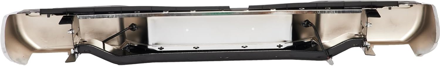Rear Steel Step Bumper Assembly for 2005-2021 Nissan Frontier Chrome Back Bumper Replacement for NI1103114,with Pads Brackets and License Plate Lights