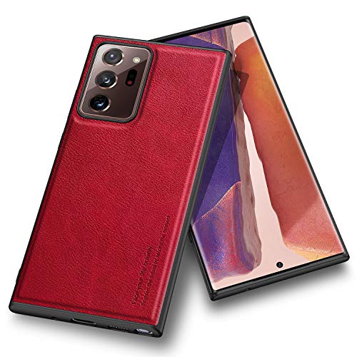 Almiao Compatible with Samsung Galaxy Note 20 Ultra Case, [Ultra-Thin] Premium PU Leather Slim Protective Phone Case Back Cover for Galaxy Note 20 Ultra (Red)