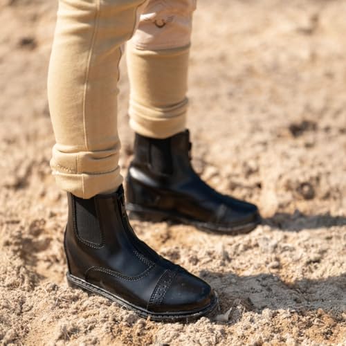 tuffrider childrens starter front zip paddock boots  durable easy to clean water-resistant horse riding boots for kids