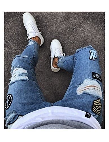 Men Jeans Ripped Slim Stretch2