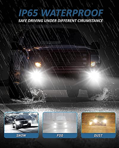 D-Lumina H11 H8 H16 Switchback LED Fog Light Bulbs, 8000 Lumens 40W 300% Brightness Dual Color 6000K Xenon White/3000K Golden Yellow, Super Bright LED Fog Light DRL Bulb Upgrade Replacement, Pack of 2 - Image 5