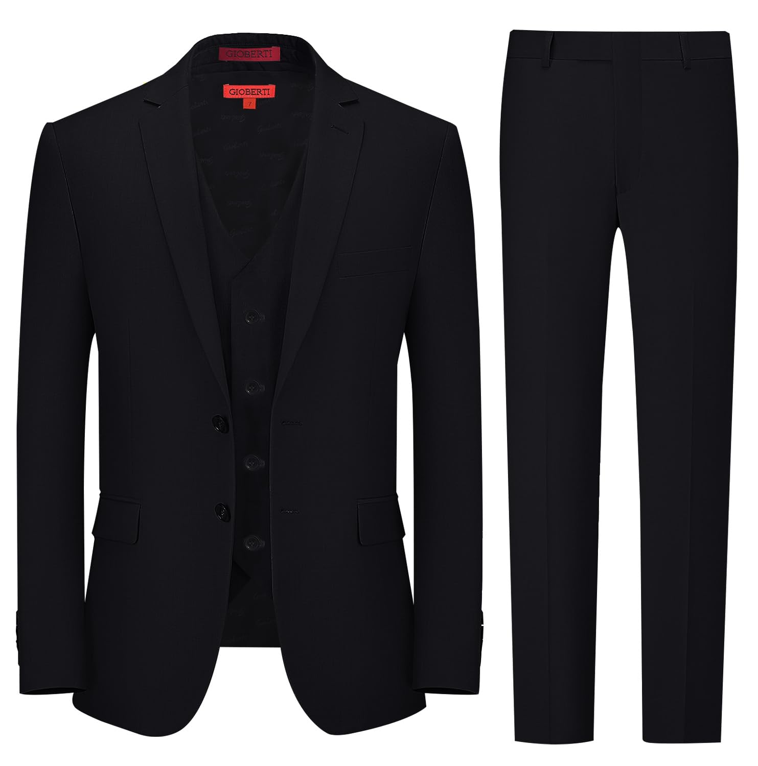 Gioberti Boy's Formal Suit Set 4 3pc Black B