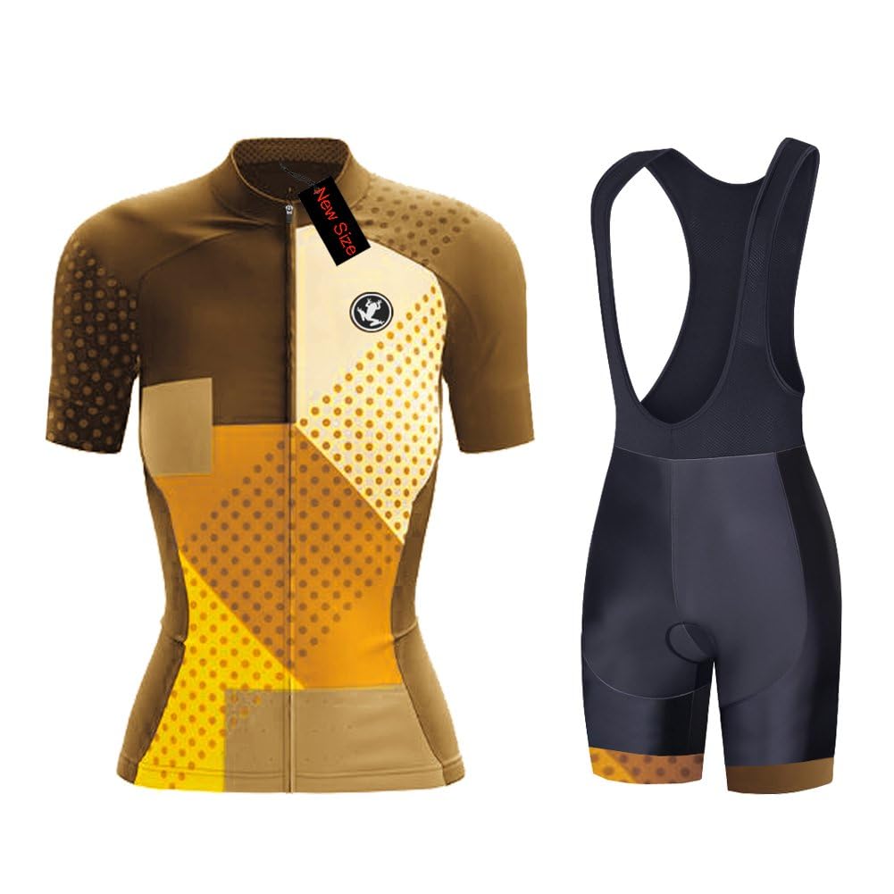 UGLY FROG 2026 Donne Manica Corta Jersey Abbigliamento Set, Ciclismo Magliette Corta Jersey Camicia + Gel Imbottito Pantaloncini Ciclismo Equitazione Bike Sportswear