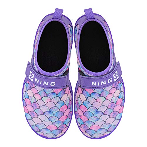 Kids-Water-Shoes-Toddler-Swim-Shoes-Pool-Shoes Lightweight-Sport-Shoes Barefoot Non-Slip Aqua-Socks Athletic-Sneakers For Girls Boys(Fish Scale Pink,21) #TOP6