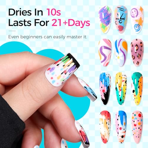 Image of 6 Colors 3D Nail Art Pens 0.7mm, Waterproof Quick Dry for DIY Nail Design | Acrylic Nail Markers for Liner, Dotting & Painting. Home & Salon DIY,Beginners Friendly,Christmas and Halloween Nail Art
