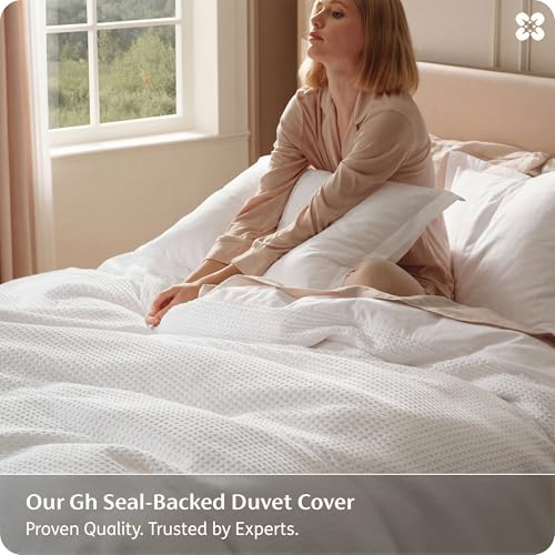 Image of Bedsure Cotton Duvet Cover Oversized King Size - 100% Cotton Waffle Weave Snow White Duvet Cover, PureWoven Textured Breathable Bedding Comforter Cover for All Season, 1 Duvet Cover Only 120 inchx98 inch