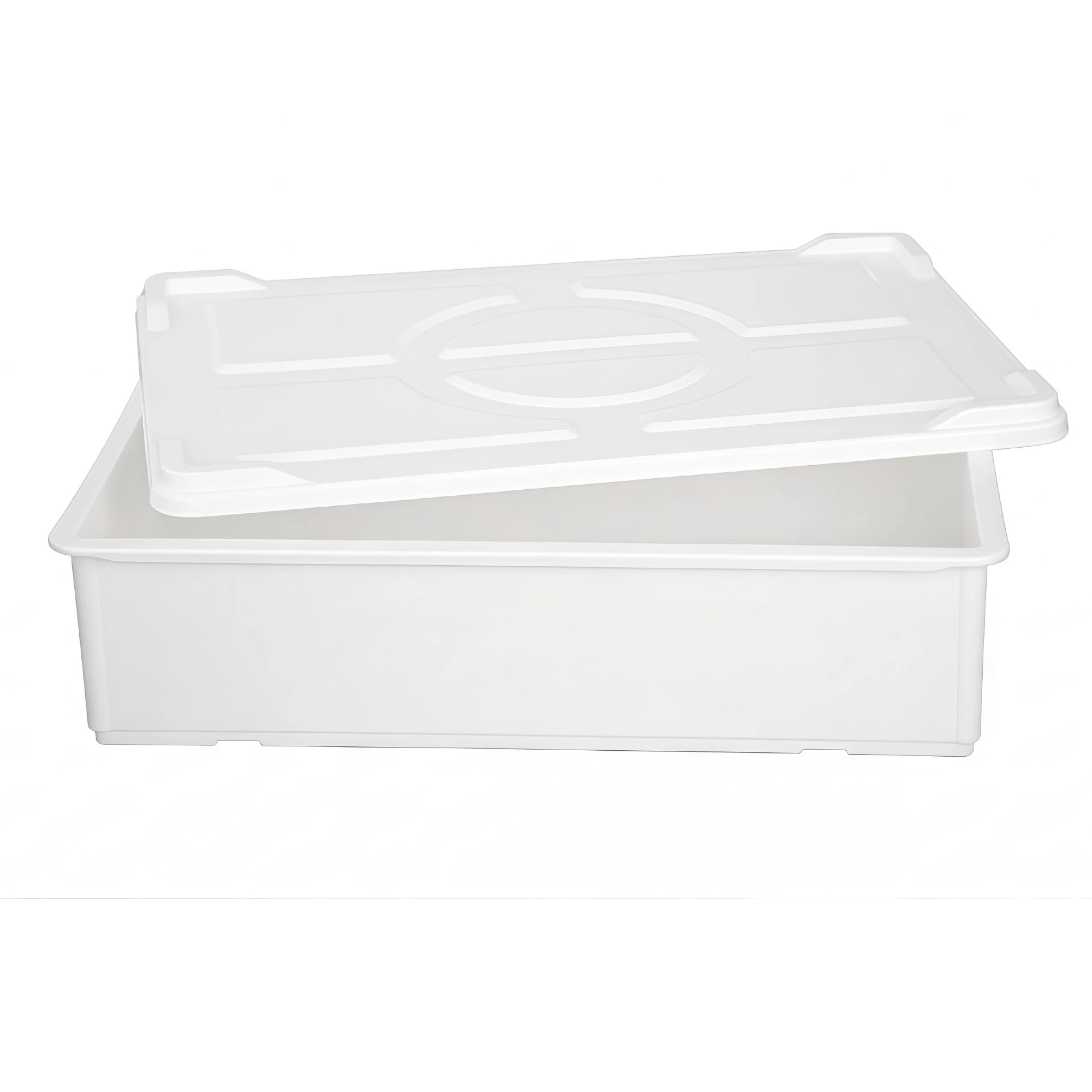5 scatole impilabili per impasti per pizza, 60 x 40 x 13 cm, con coperchio, vassoio professionale in plastica, lavabile in lavastoviglie (5 scatole + 1 coperchio)
