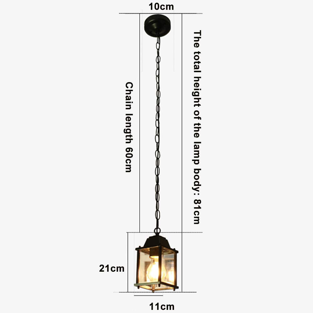 Mengjay Lampa wisząca w stylu retro, czarna, do użytku na zewnątrz, wodoszczelna, E27, z regulacją wysokości, aluminium, do jadalni, na balkon, dekoracyjny pawilon zewnętrzny