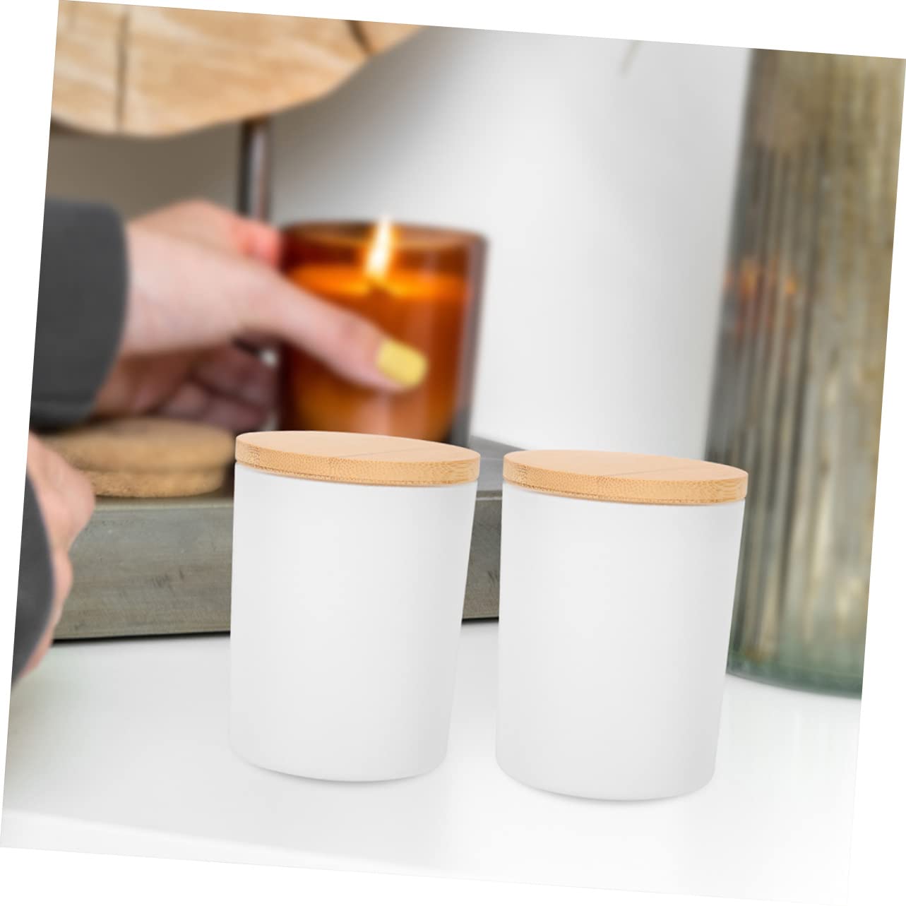 EXCEART 6 Vasetti per Candele in Vetro per Aromaterapia, Contenitori Vuoti Pratici per Candele Fai da Te, Set da 6 per Casa e Laboratorio