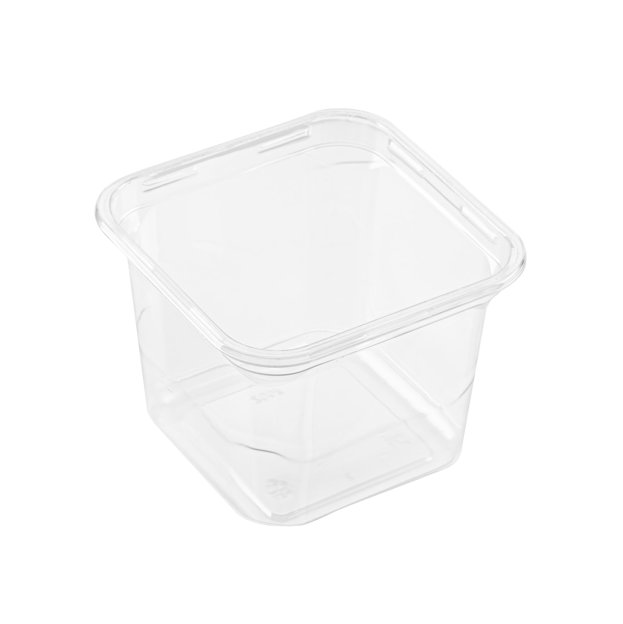 Restaurantware Deli Container 100 Pack of 20 oz Square Disposable Plastic Food Container Leak-Resistant Cold Snack Box Clear