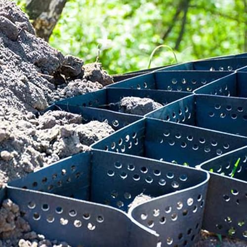 RENLXFI Heavy Duty Driveway Grids 10cm Thick, Courtyard/Backyard/Residential Pathways/Slope Permeable Paving Grid for Filling Pea Gravel/Pebble/Sand, HDPE Honeycomb(5x9 m (16.4x29.5 ft))