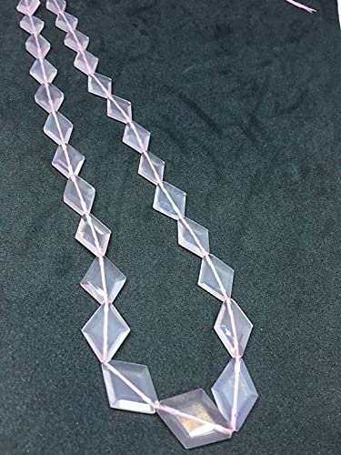 Rosequartz rhombus beads LKBEADS 12x16mm pour création bijoux DIY