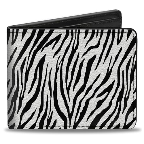 Buckle-Down Men's Wallet, Bifold, Zebra White, Vegan Leather, Multi, 4.0