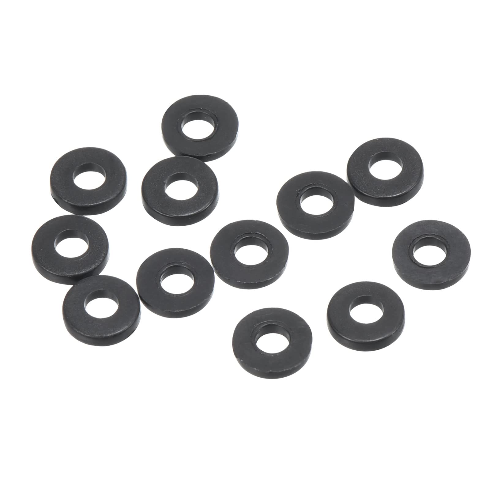 PATIKIL M2 Nylon Flat Washer, 12 Pack 2mm ID 5mm OD 1mm Thick Sealing Spacer Gasket Ring for Faucet Pipe Water Hose Fastener Bolt Black
