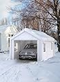 Hipicute 12' x 20' x 11' Heavy-Duty Portable Garage with Canopy Roof, Front and Back Doors, Roll-Up Windows, Portable Carport Reinforced Structure for Cars, Trucks, Boats, and Parties - White