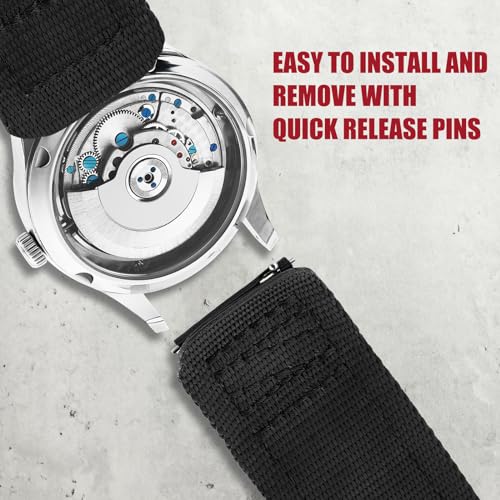 Image of Ritche Christmas Gift Nylon Sport Watch Band for men women Quick Release 20MM 22MM Replacement Watch Strap Compatible with Timex Expedition watch Black /Navy Blue /Crimson Red /Pumpkin Orange /Army Green, White Elephant Gifts, Stocking Stuffers For Men