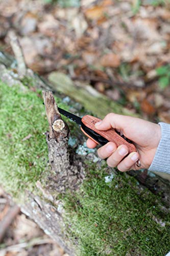 Expedition Natur Outdoor-Taschenmesser mit Holzgriff, 9 in 1 Multifunktionswerkzeug, für Camping und Outdoor, für Kinder ab 8 Jahren, Schwarz-Braun
