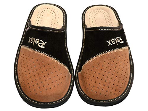 BeComfy Heren Sloffen Slippers Pantoffels Leder Echt Leer Suede Gift met Gepersonaliseerde Inscripties Zwart Grijs Beige… - Image 3