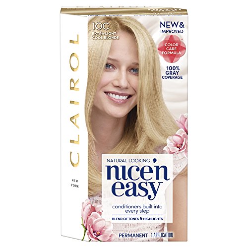 Clairol Nice'n Easy Permanent Hair Color, 10C Extra Light Cool Blonde, 1 Count